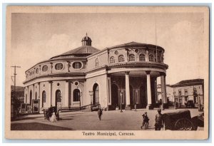 Teatro Municipal Exterior Horse Carriage Scene Caracas Venezuela Posted Postcard