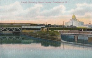 Rhode Island Providence Canal Showing The State House