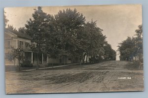 ALBANY IL STREET SCENE ANTIQUE REAL PHOTO POSTCARD RPPC