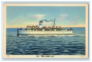 c1940's Steamship Del-Mar-VA of Virginia Ferry Corporation Vintage Postcard
