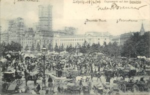 Germany Leipzig - Rossplatz with new town hall under construction 1903