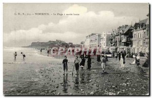 Wimereux - The Beach at high tide - Old Postcard