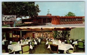 MT. PLEASANT Michigan MI  Roadside THE EMBERS Restaurant Interior 1950s Postcard