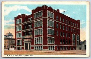 Pueblo CO~YMCA Building~4 Floors & Basement~Balconies Above Entrance~1927 PC