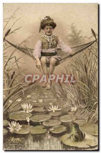 Frog Toad Postcard Old Child