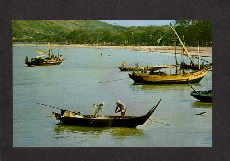 Vietnam Fishing Boats Qui Nhon South Viet Nam Postcard Asian Asia Viet-Nam