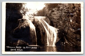 RPPC Turner Falls 72 Feet High Navy Post Davis OK C1930s Postcard Z5