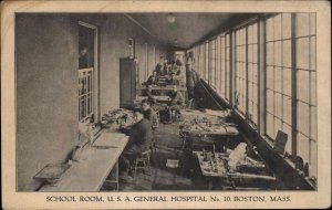 Boston MA US General Hospital #10 c1910 Postcard SCHOOL ROOM