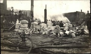 Fire Hydrant Damage Ruins Manchester Vermont VT on Back Real Photo Postcard