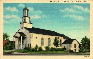 Wheeling Avenue Christian Church Tulsa OK Oklahoma UNP Linen Postcard Unused P8