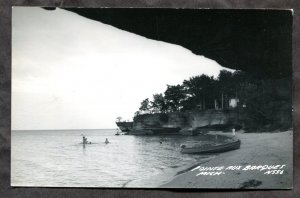 dc889 - POINTE AUX BARQUES Mich 1950s Real Photo Postcard