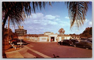 Orlando Florida~White Turkey Drive In~Curb Service~Art Deco Bird Sign~1950 Cars
