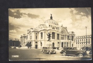 RPPC MEXICO CITY MEXICO BELLAS ARTES PALACE OLD CARS VINTAGE REAL PHOTO POSTCARD