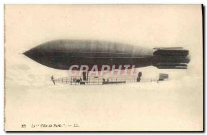 Old Postcard Aviation Zeppelin Airship City of Paris