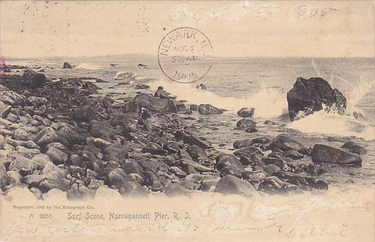 Surf Scene Narragansett Pier Rhode Island Rotograph 1905