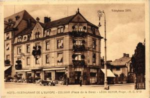 CPA AK Hotel-Restaurant de l'Europe - COLMAR (Place de la Gare) - Léon (741184)