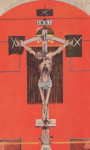Graham Sutherland The Crucifixion East Acton Church Painting Postcard