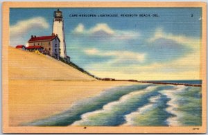 1945 Cape Henlopen Lighthouse Rehoboth Beach Delaware DE Posted Postcard