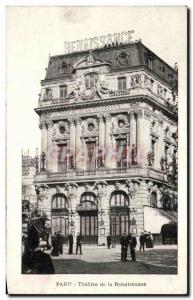 Old Postcard Paris Theater of the Renaissance