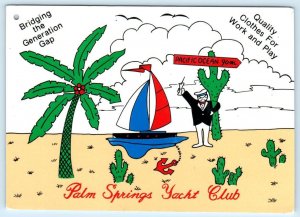 PALM SPRINGS YACHT CLUB, California CA ~ Advertising CLOTHING  4x6 Postcard