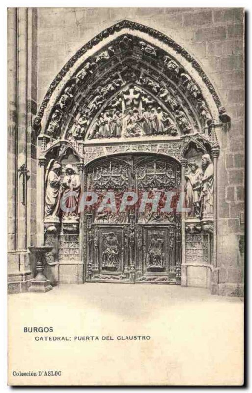 Old Postcard Burgos Cathedral Puerta Del Claustro