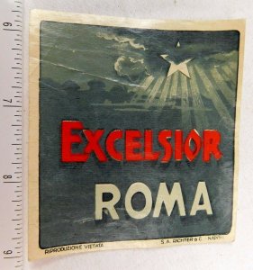 1920's-30's Excelsior Hotel Roma Italy Richter Luggage Label Vintage #2 E5