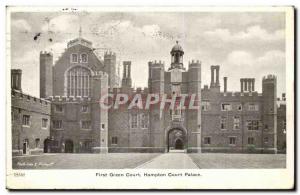 Great Britain Old Postcard First Green Court Hampton Court Palace