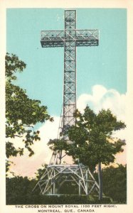 Vintage Postcard 1920's View of The Cross on Mount Royal Montreal Canada CAN