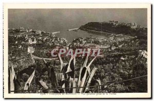 Monaco Monte Carlo Principality General Old Postcard View from La Turbie