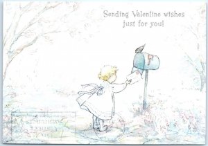 Postcard - Sending Valentine wishes just for you! with Art Print