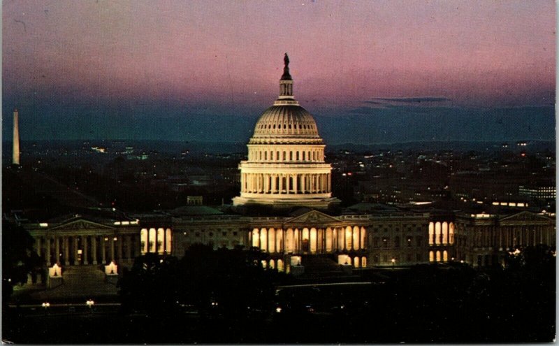  Washington DC US Capitol Building At Twilight Postcard