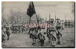 Old Postcard Medaille flag of the French troops Army Decoration