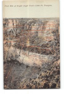 Grand Canyon Arizona AZ Postcard 1915-1930 First Mile of Bright Angel Trail