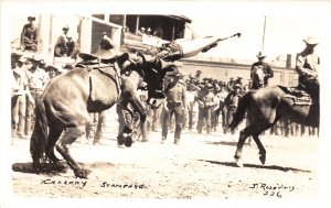 J39/ Rodeo Cowboy RPPC Postcard c20s Calgary Alberta Canada 358