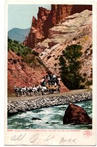 YELLOWSTONE, DETROIT PUBLISHING, ALONG GARDINER CANYON, 1902