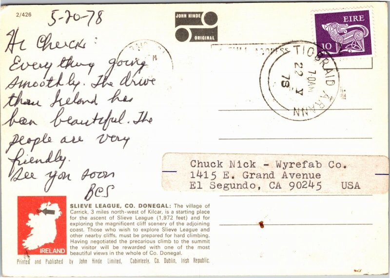 Postcard Ireland Donegal Slieve League