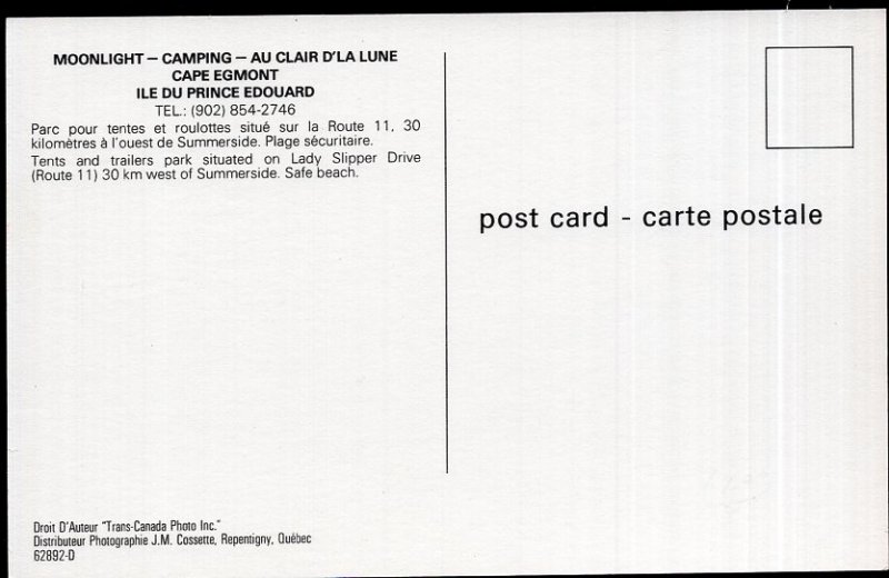 Prince Edward Island  Moonlight - Camping AU CLAIR D'LA LUNE Cape Egmont Chrome