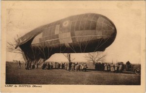 PC CAMP DE SUIPPES SAUCISSE ZEPPELIN BALLOON AVIATION (a19735)