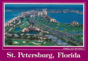 Aerial View of Petersburg FL Florida - Pinellas Bayway and Golf Course - pm 1988