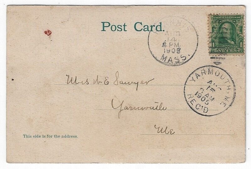 Hyannisport, Cape Cod, MA,  Vintage Postcard View of The Rocky Coast 1905 