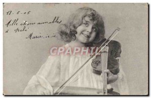 Old Postcard Fun Children Violin