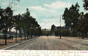 Vintage Postcard 1906 Paseo De La Reforma Mexico Lado Reservado A La Direction