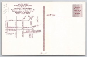 Fritz Thaulow Winter Scene Art Haussner Collection Baltimore MD Postcard E23