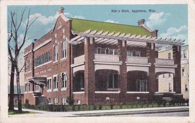 Elk's Club - Appleton WI, Wisconsin - pm 1919 - WB