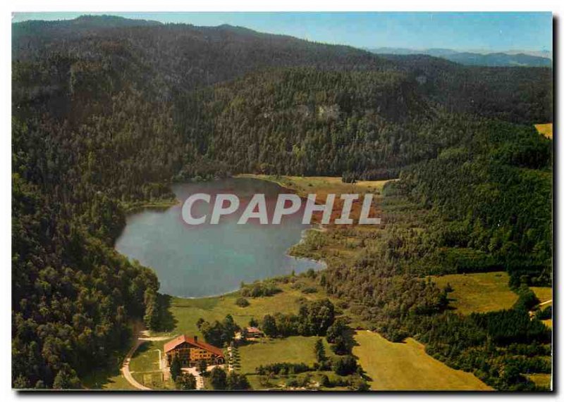 Postcard Modern Landscapes of Jura Lake Bonlieu in its wooded setting