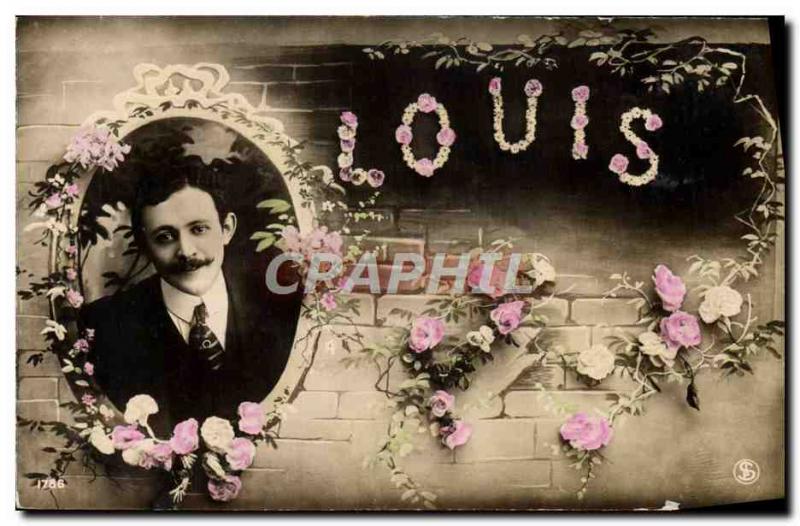 Old Postcard Fancy Surname Louis