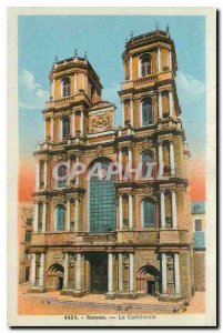 Old Postcard Rennes La Cathedrale