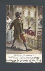 1901 Post Card Humor Injustice To Ireland A Couple Missing Their Train