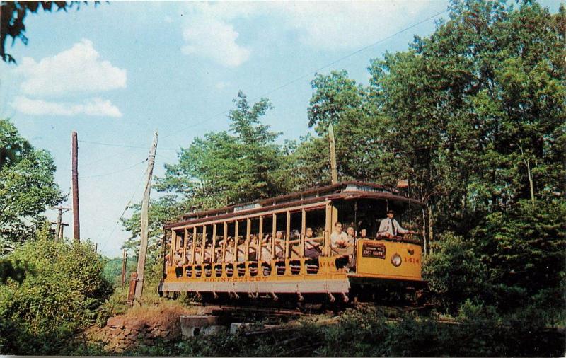 Branford Trolley Museum Car 1414 East Haven CT W Knickman motorman postcard