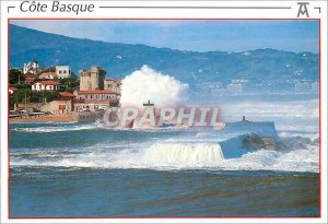 Postcard Modern Waves on Socoa Cote Basque